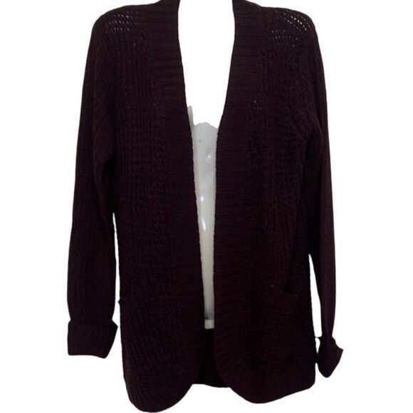 RD style‎ women’s cardigan sweater Size XS plum open front longline pockets NEW - Picture 5 of 8
